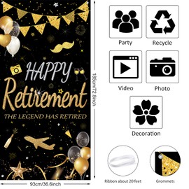 Happy Retirment Banner (75×37 Inch)