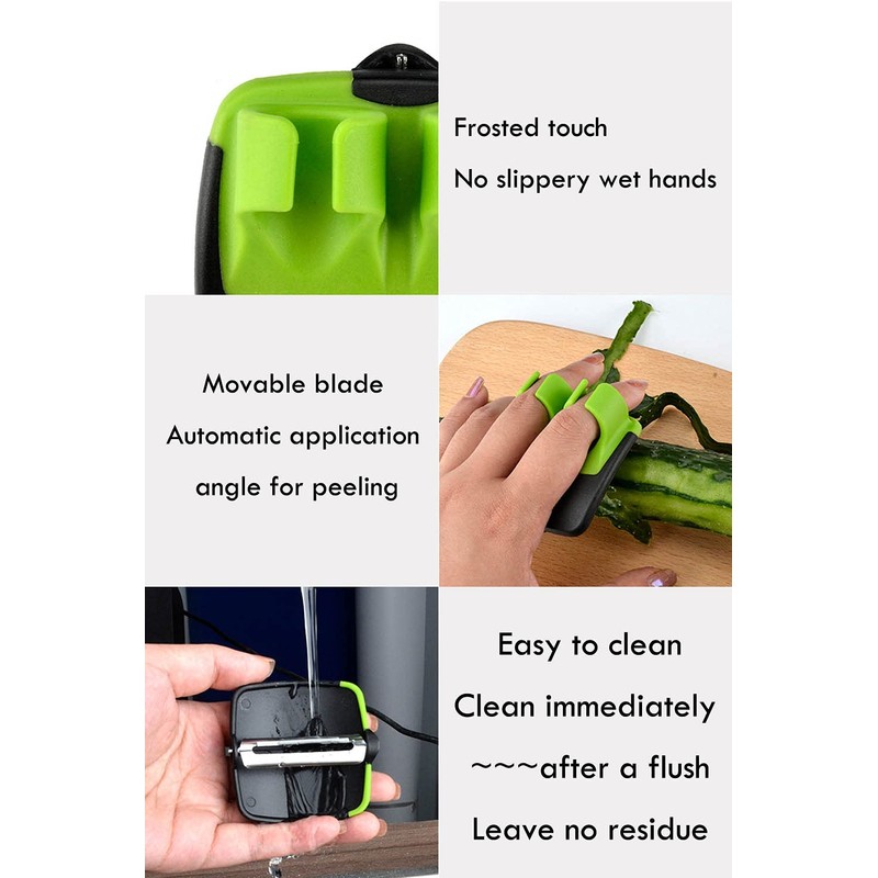 4 Pack Palm Peeler,Hand Vegetable Peeler, Finger Grips Comfortable to