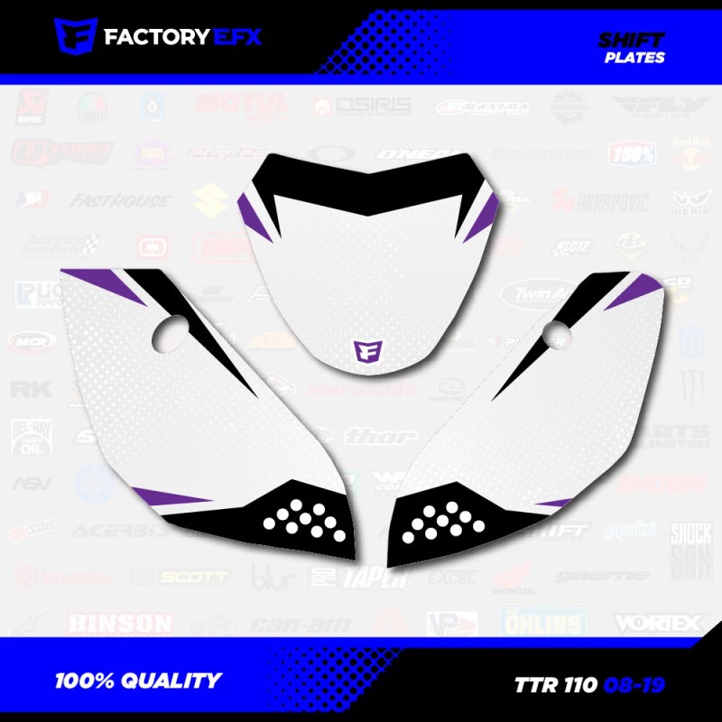 Factory EFX White & Purple Shift Racing Graphics Kit fits