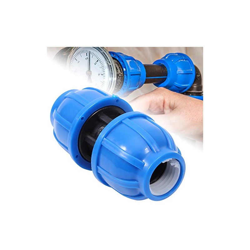 TOPINCN 5Pcs Water Pipe Connector PE Plastic 20mm To 20mm