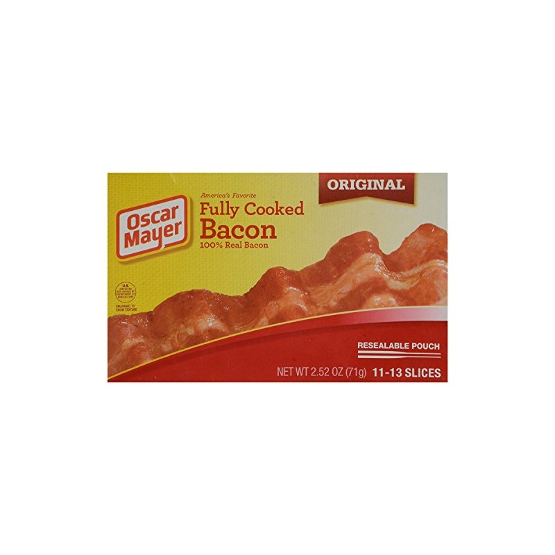 Oscar Mayer, Fully Cooked Bacon, 2.52oz Box (Pack of 4)