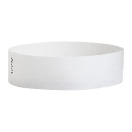 3/4" Tyvek Solid Color Wristbands - Event Identification Wristbands. Paper-Like Admission Band 500-Count by myZone Printing (White)