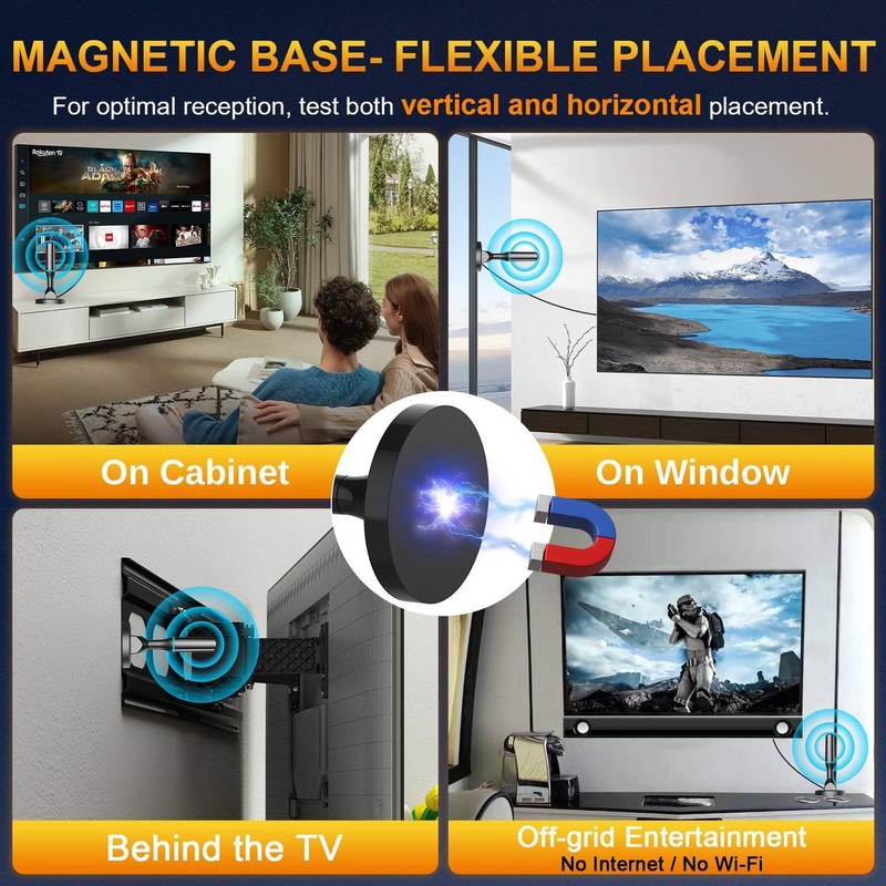 Digital Indoor TV Antenna for Smart TV for Local Channels