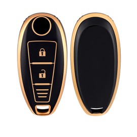 OFF WE GO OFF WE GO Autoschlssel Hlle Schlssel Hlle Schlsselhlle Cover fr Suzuki Swift Grand Vitara II SX4 Baleno Ertiga Ciaz S-cross Kizashi Jimny Schlsselbox Schlsselcover Schutz Geh?use,Schwarz Gold