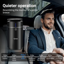 Waterless Car Diffuser for Essential Oils. Battery Operated Air Freshener, USB-C Rechargeable, Quiet, Leak-Proof, Countdown Timer, Auto-Off, Perfect for Car Home Office(Black)