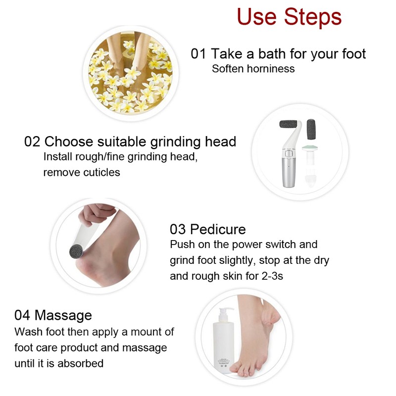 Electronic USB Foot Exfoliator File Dead Skin Cuticles Remover Scrubber