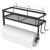 ESOW Paper Towel Holder with Shelf Storage, Adhesive Wall Mount