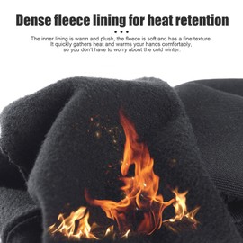 ZVCXOE Outdoor gloves Cold weather gloves Touch screen compatible Cycling Fleece lining Waterproof Windproof Coldproof Warm Non-slip Fishing Commuting School Work Unisex Winter Black XL