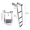 Stainless Steel Telescopic 4 Step Pontoon Boat Ladder, Extendable Dive