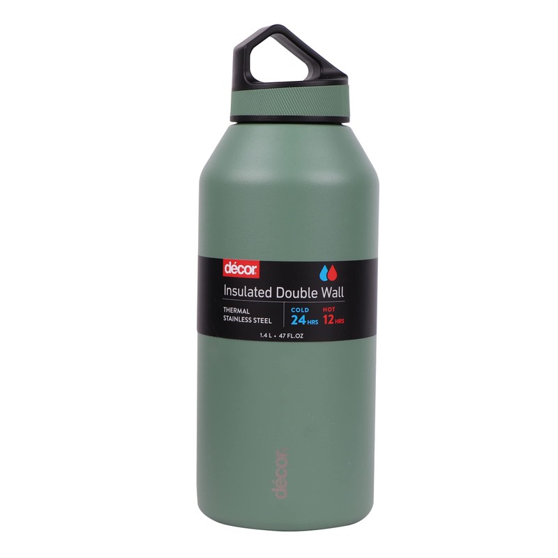 Décor Thermal Double Wall Stainless Steel Bottle, Assorted, 1.4 Litre