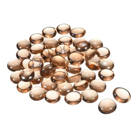 MECCANIXITY Decorative Flat Glass Marbles 17-19mm Rock Vase Filler Beads Pebbles Amber for Fish Tank Table Scatter Decor, 100 Pcs