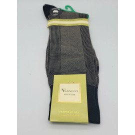 Vannucci Designer Dress Socks Mens 10-13 KHAKI/BLAK DOTS