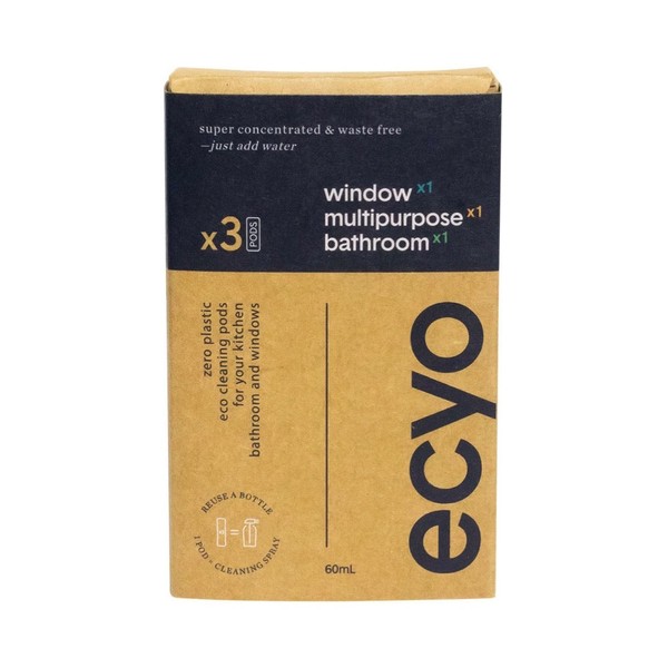 ECYO Cleaning Pods Mixed Box (INCLUDES BATHROOM, WINDOW & MULTIPURPOSE) - 5x60ml