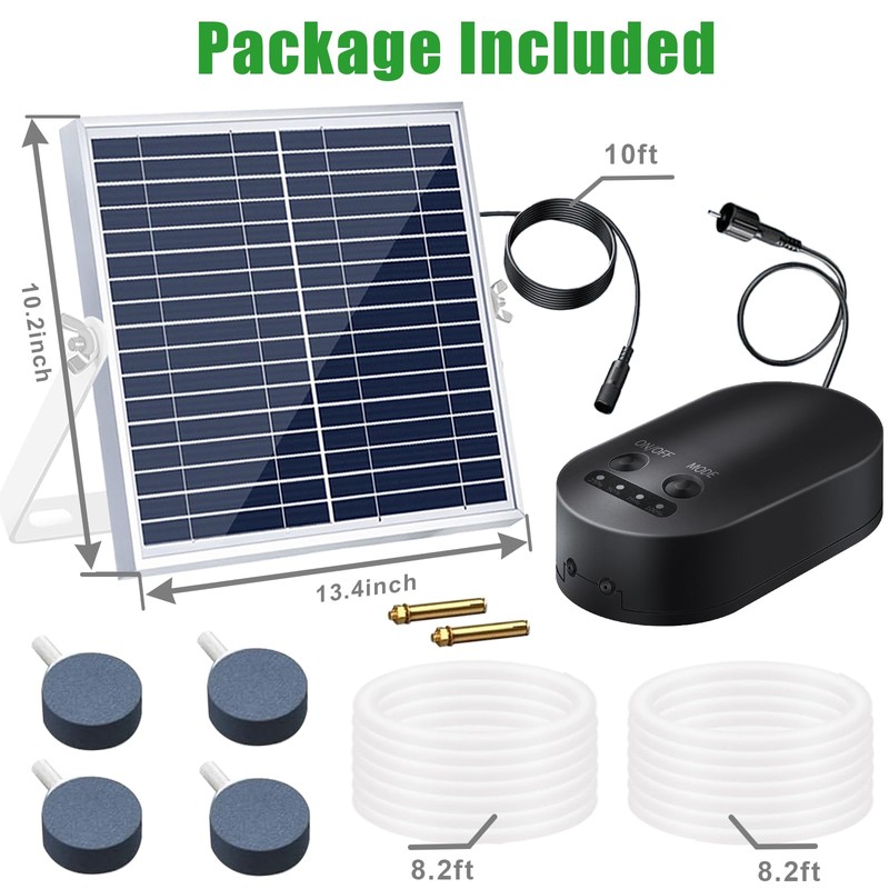 Lewisia 15W Solar Aerator Air Pump Battery with Air Hoses