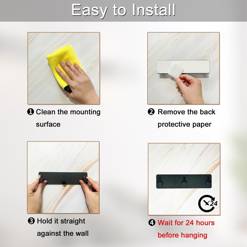Bstansion Key Holder for Wall, Self Adhesive Stainless Steel Key