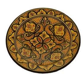 TreasuresofMorocco Plates Moroccan Handmade Ceramic Serving, Wall Hanging, Exquisite Colors Decorative 14 inches Diameter