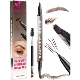 iMethod 4D Brow Pen, 2-in-1 Eyebrow Pencil with Waterproof Microblading and Dual-Ended Eyeliner Brush for Natural Brow Makeup and Eyelash Line:_07# Reddish Brown