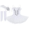 TAIKMD Kids Girls Sequined Beads Leotards Skirt Ballet Tutu Dress