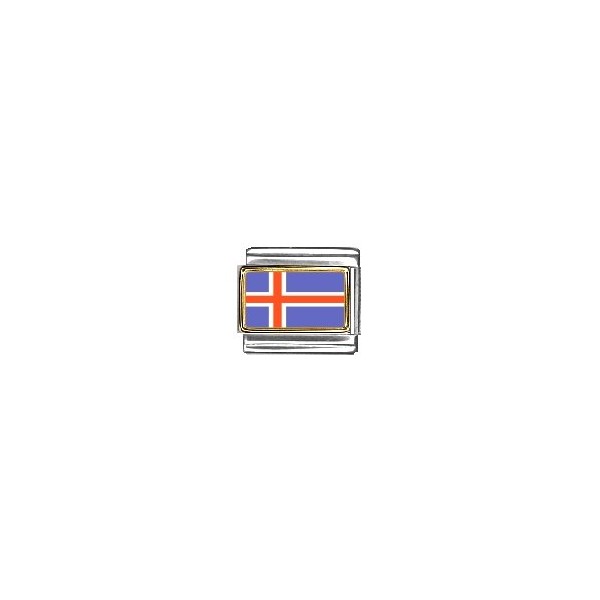 Clearly Charming Iceland Flag Italian Charm Bracelet Link
