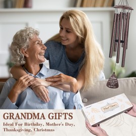 Gifts for Grandma, 32" Bronze Wind Chimes Grandma Gifts, Best Nana Ever Gift for Birthday Christmas for Grandmother Granny Grammy from Grandkids, Home Decor