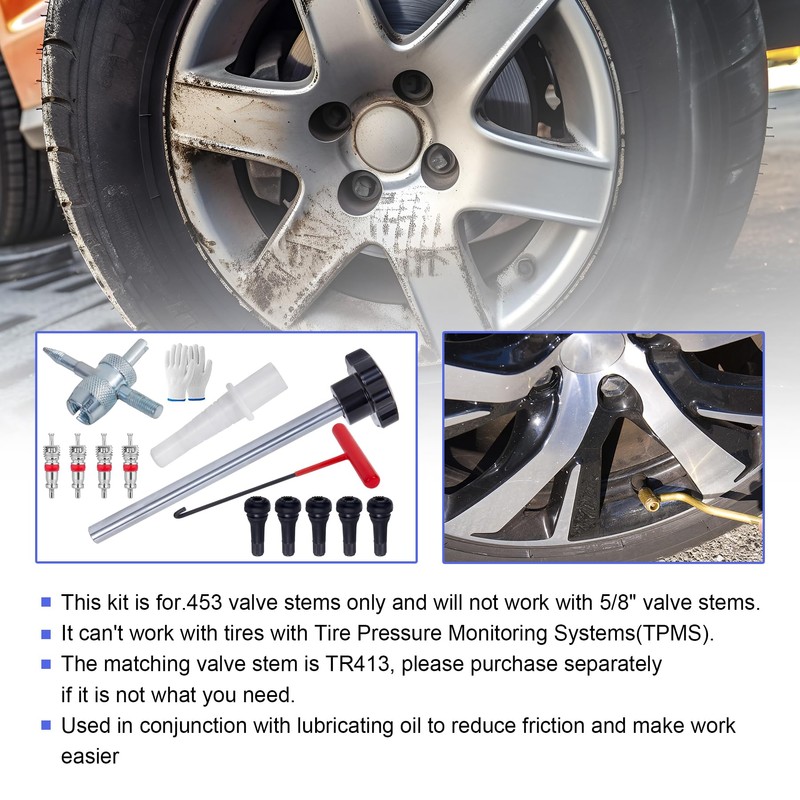 Quick Change Tire Valve Tool Kit,Tire Valve Stem Core Quickly