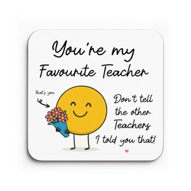 Red Ocean Thank You Gift For Teacher Funny Teacher Gift Favourite Coaster From Student Kids Leaving School Nursery Appreciation For Nursery Keepsake
