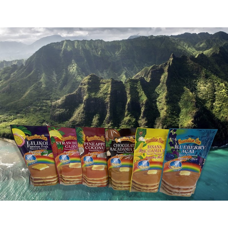 Hawaiian Sun Pancake Mix 6 Pack Assorted Bundle