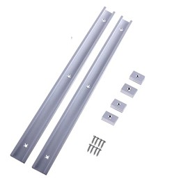 TIOMIOSEA T-Rail, 400 mm Aluminium Alloy T-Nut T-Track Rail, T-Rail Clamps, 2 Pieces, with M8/M6 Slider, Mounting Rail Slide Rail, T-Slot Track Woodworking Tool