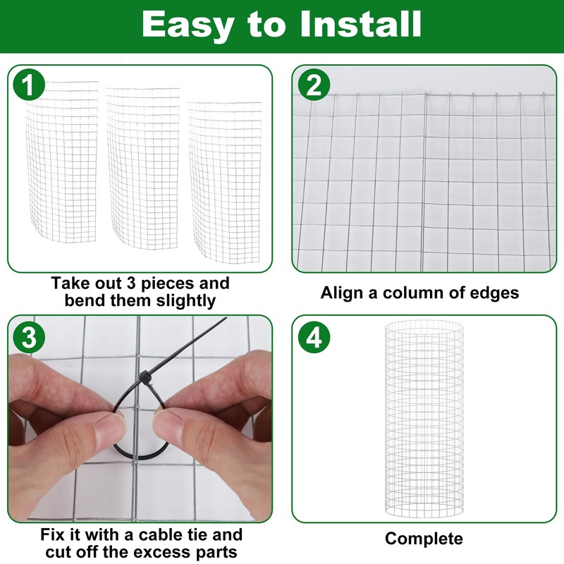 winemana 12 Set Garden Plant Protector Cage, 16x12 in Metal