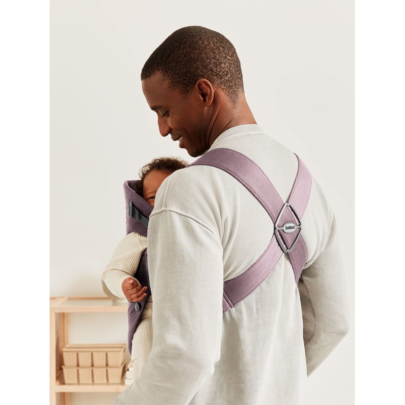 BabyBjörn Baby Carrier Mini, Cotton, Dark Purple | Newborn Carrier