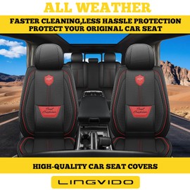 LINGVIDO Car Seat Covers – Premium Nappa Leather Full Set for Front & Rear Seats, Durable, Comfortable, Easy to Install, Fits Most Cars, Sedans, SUVs – Ideal for Commuters, Families & Road Trips