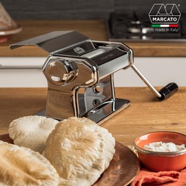MARCATO Made in Italy Atlas 150 Slide Manual Pasta Machine, Chrome Steel. For Lasagne, Fettuccine, Tagliolini, Sugar paste, Bread dough