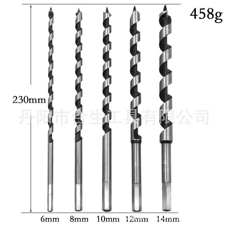 Wood Drill Bit Set, 23 cm Long, Auger Drill Bit