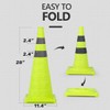 BATTIFE [4 Pack] 28 Inch Collapsible Traffic Cones, Lime Green