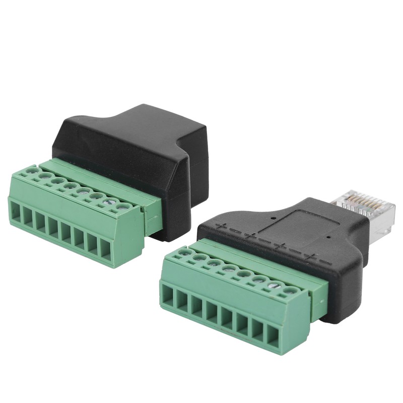 2pcs RJ45 Female Male to Screw Terminal 8 Pin CCTV