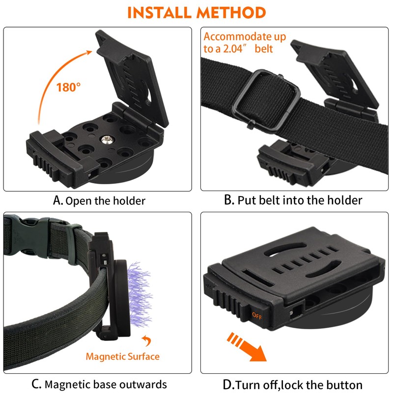 MUTUACTOR 2 x Tool Holster, Belt Clip, Robust Magnetic Tool