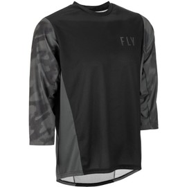 Fly Racing RIPA 3/4 Sleeve Jeresy (Black/Grey Camo, Medium)
