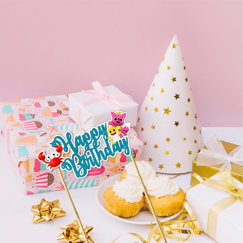 Seyal® Decoración para tarta de cumpleaños de tiburón bebé