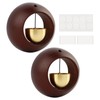 2 Pack Shopkeepers Bell for Door Opening, Magnetic Wood Doorbell