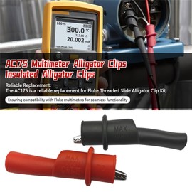 SIDMILE AC175 Multimeter Alligator Clips Set Compatible with Fluke TL71 TL75 TL175 TP175 Test Leads, Insulated Alligator Clip with Flexible Boots