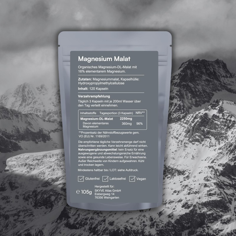 MGX Magnesium Malate Capsules in Refill Pack - 120 Pieces,