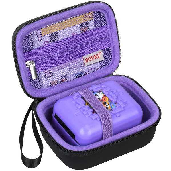 BOVKE Carrying Case for Bitzee Interactive Toy Digital Pet and Case, Hard Travel Storage Holder Fits Bitzee Virtual Electronic Pets Kids Toys, Extra Space for Manual, Batteries, Purple