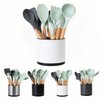 LIBODOUR Utensil Holder,Kitchen Utensil Holder For Counter,Rotating Silverware Organizer Cooking