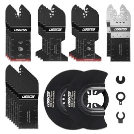 LISGHTJS 27 PCS Oscillating Tool Accessories Universal Wood Metal Oscillating Multitool Quick Release Tool Kits Fit Fein Multimaster, Ryobi, Bosch, Dremel, Rockwell, Makita More