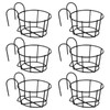 6 PCS Round Hanging Railing Planters, Hanging Flower Stand Iron