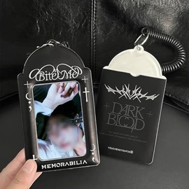 Kpop - Soporte para tarjetas fotográficas para niñas, diseño de Kpop (estilo B), color negro