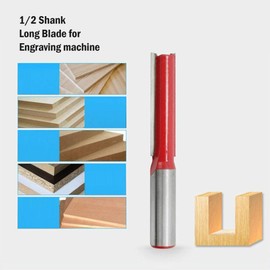 5PCS 1/2'' Shank Double Blade Straight Router Bits Woodworking Cutter Bit Tool Kitchen Worktop Router Cutter Bit