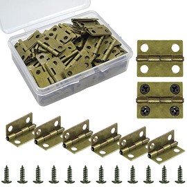 HKACSTHI 100 Piezas De Bisagras Pequeñas Para Caja De Madera, Bisagras Mini De Bronce Con Acabado En Latón Antigo Para Joyería, Gabinete Mini Y Manualidades