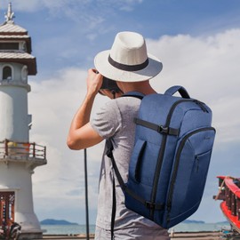 Pritent Travel Backpack for Women/Men,Waterproof Carry On Backpack with Laptop Compartment,Travel Essentials Backpack for Traveling,Business Hiking,Casual,Gym(Blue)