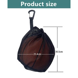2 PCS Single Mesh Ball Bag, with Zipper Pocket - Drawstring Football Storage Bag Backpack for Basketball, Volleyball, Soccer